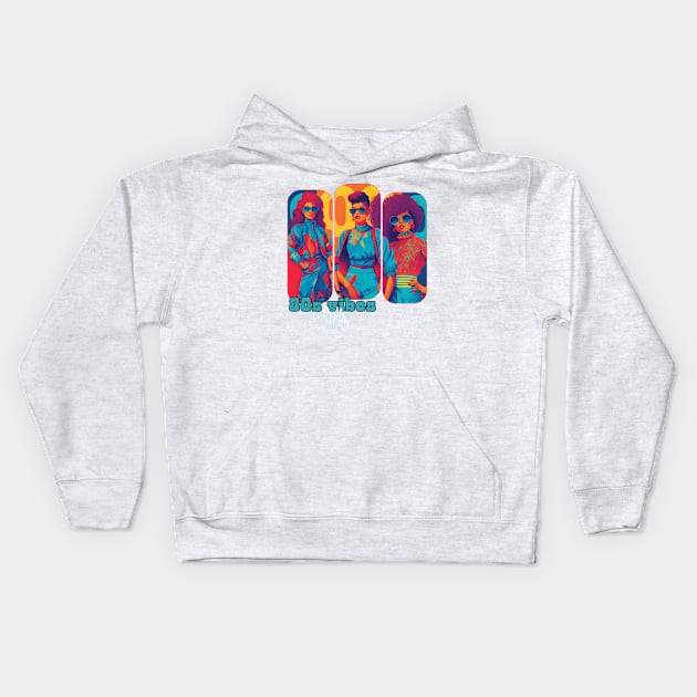 80s vibes, no diggity Kids Hoodie by Toonstruction